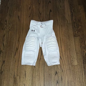White Used Large Under Armour Game Pants