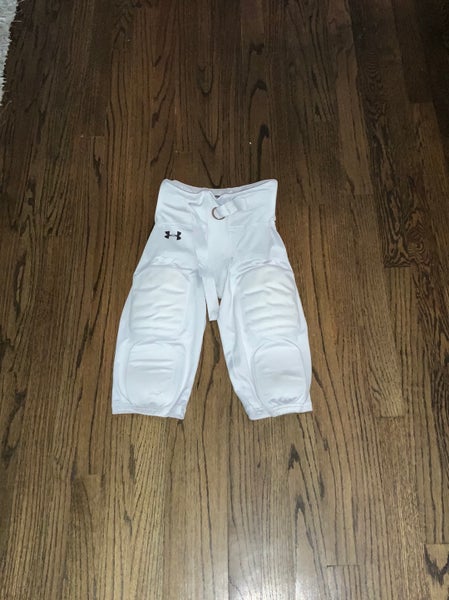 White Used Large Under Armour Game Pants
