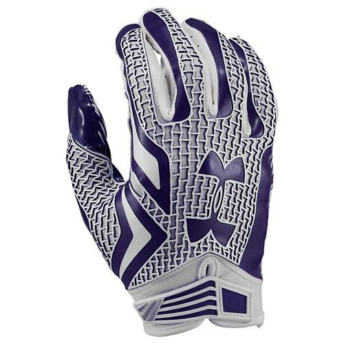 Under Armour UA Swarm Football Gloves mens M/medium white/purple