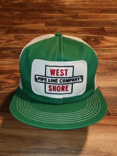 Vintage West Shore Pipe Line Trucker Mesh K Products Patch Hat Cap Snapback