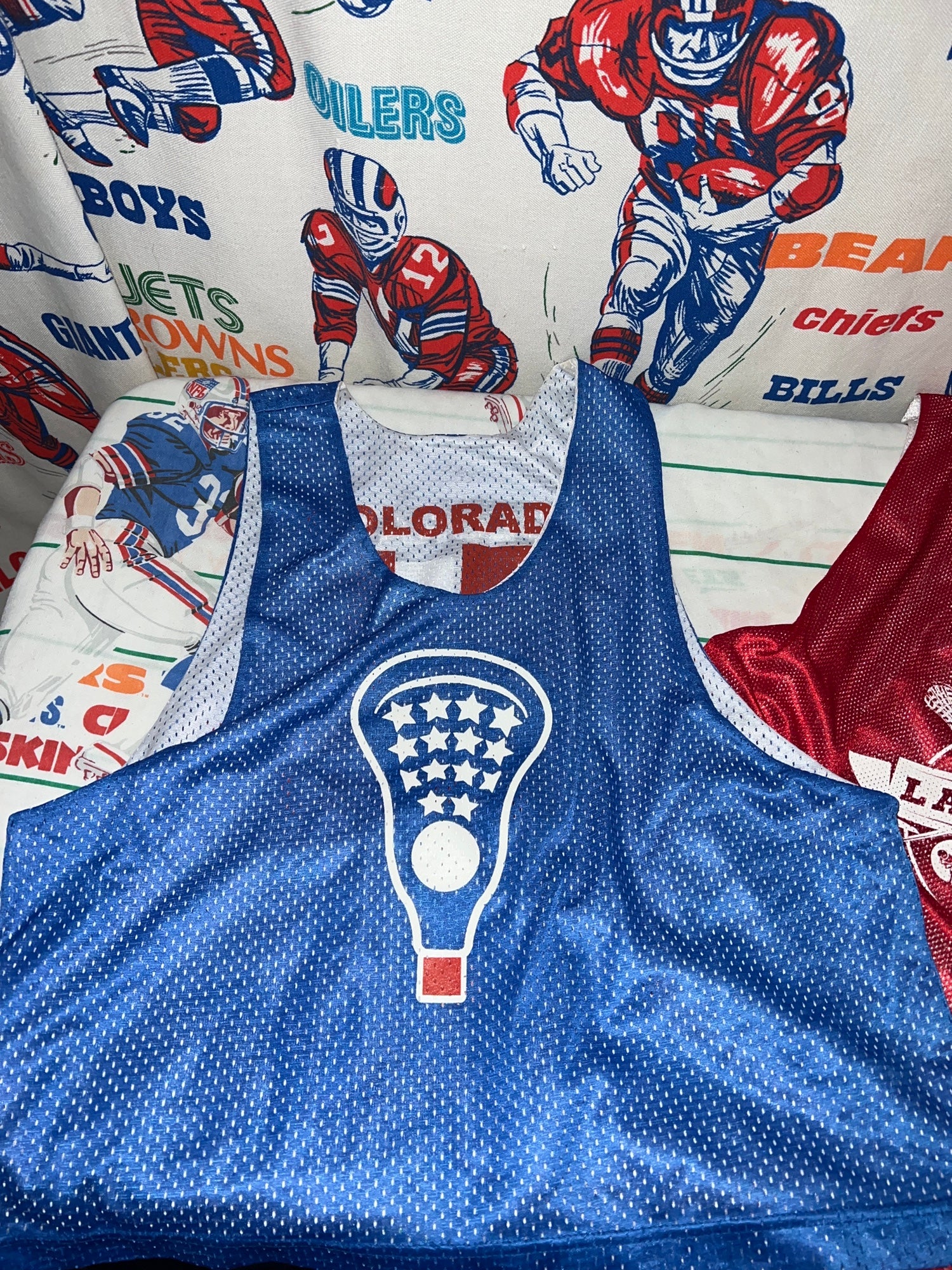 Boston Cannon Reversible Minor Lacrosse MLL LAX Warrior Practice Pinnie  Jersey