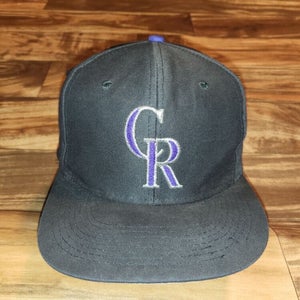Vintage Colorado Rockies MLB Baseball Plain Logo Sports Hat Cap Logo 7 Snapback