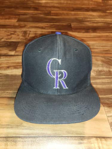 Vintage Colorado Rockies MLB Baseball Plain Logo Sports Hat Cap Logo 7 Snapback
