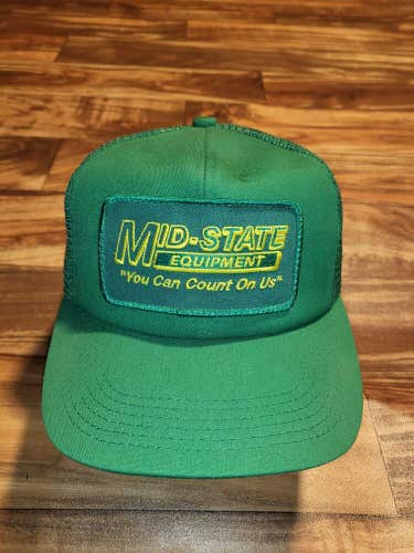 Vintage Mid State Construction Trucker Mesh K Products Patch Hat Cap Snapback