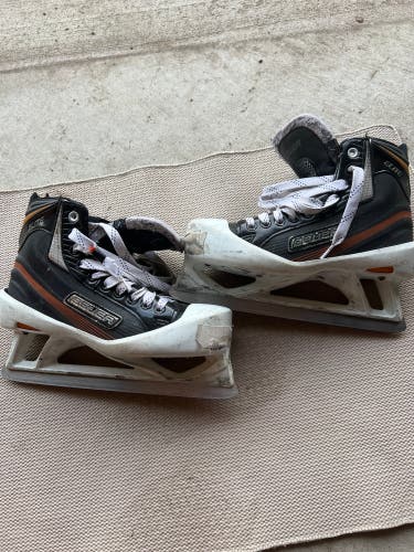 Used Bauer Elite Goalie Skates Size 7 Regular New Steel
