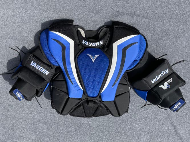 Used Vaughn V6 1000i Pro Intermediate Large hockey goalie chest & arm protector