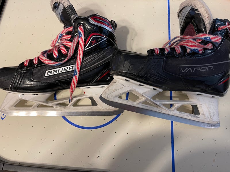 Junior Used Bauer Vapor X700 Hockey Goalie Skates Extra Wide Width Size 3