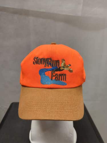 Stonyrun Farm Leather Strapback Hat Orange