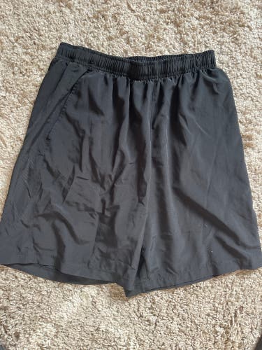 Plain black running shorts