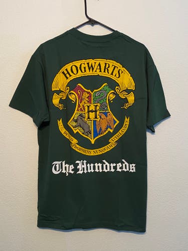 Harry Potter x The Hundreds T Shirt Men Large Forest Green HOGWARTS School Crest