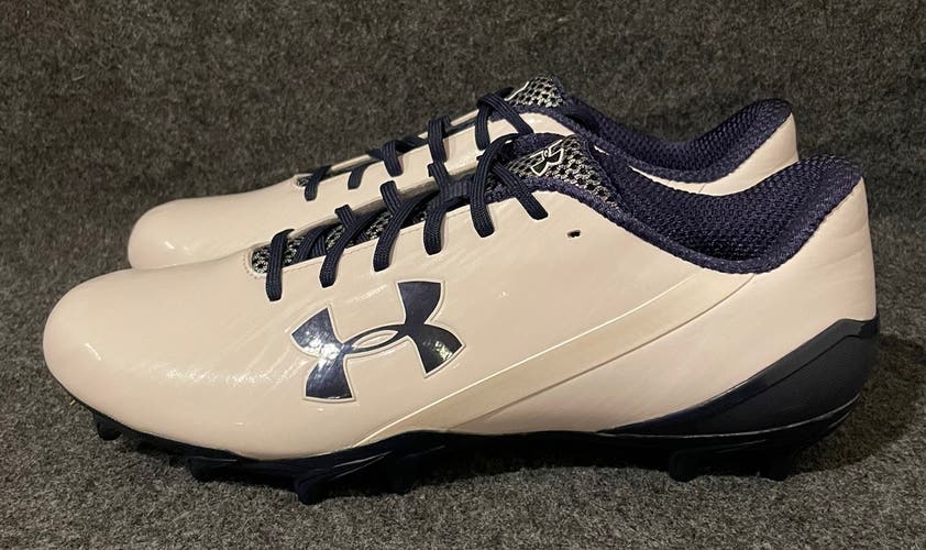 Men’s Under Armour UA Spotlight LE Football Cleats White Blue 1294289-116  Size 11.5
