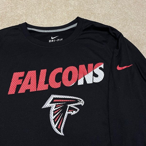 Atlanta Falcons T Shirt Men XL Black Nike Dri Fit NFL Football Gym Long  Sleeve