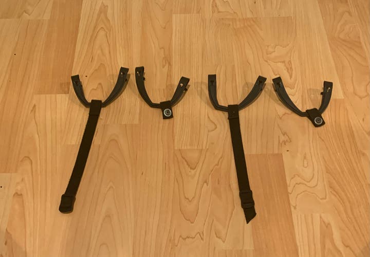 NEW 2 pack Black ear loop helmet straps