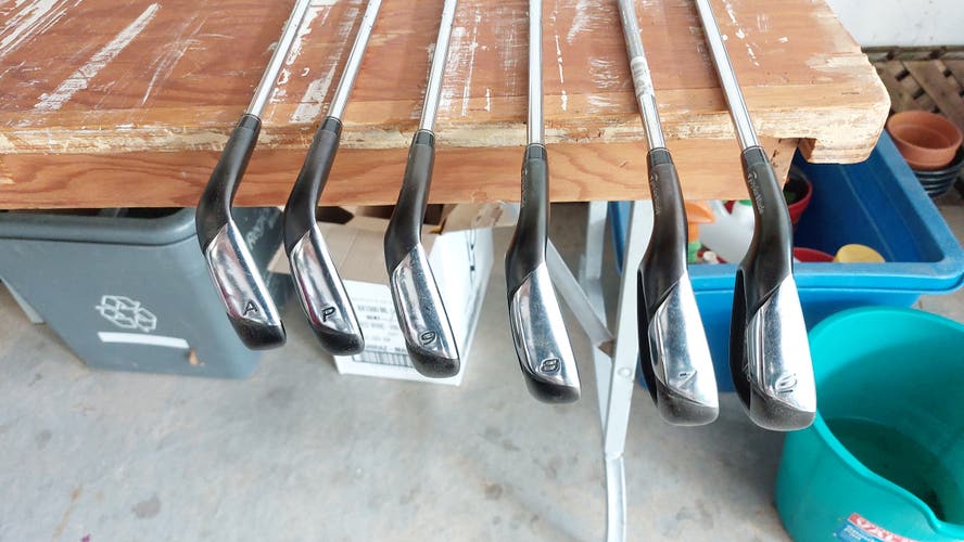 Used MENS TaylorMade Left Hand Burner 2.0 Iron Set Stiff Flex 6 Pieces Steel Shaft