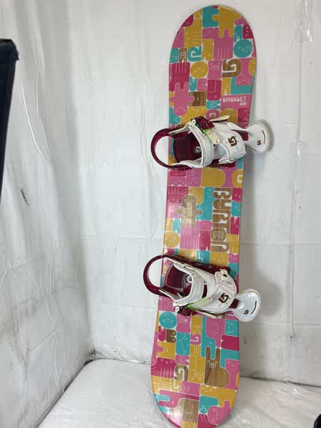 Used Burton Chicklet 120 Cm Girls Snowboard Combo | SidelineSwap