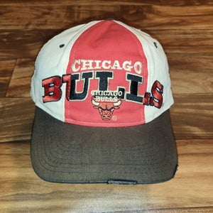 Vintage Rare Chicago Bulls NBA Starter Tri Power Color Block Sports Hat Snapback