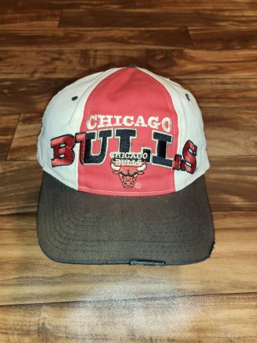 Vintage Rare Chicago Bulls NBA Starter Tri Power Color Block Sports Hat Snapback