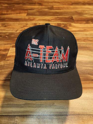 Vintage Rare Atlanta Falcons AJD Sports NFL Football Black Dome Hat Vtg Snapback