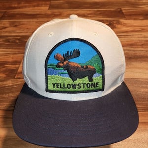 Vintage Rare Yellowstone Moose National Park Trucker Patch Vtg Hat Cap Snapback
