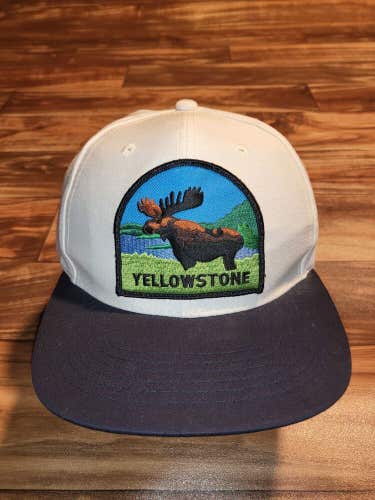 Vintage Rare Yellowstone Moose National Park Trucker Patch Vtg Hat Cap Snapback