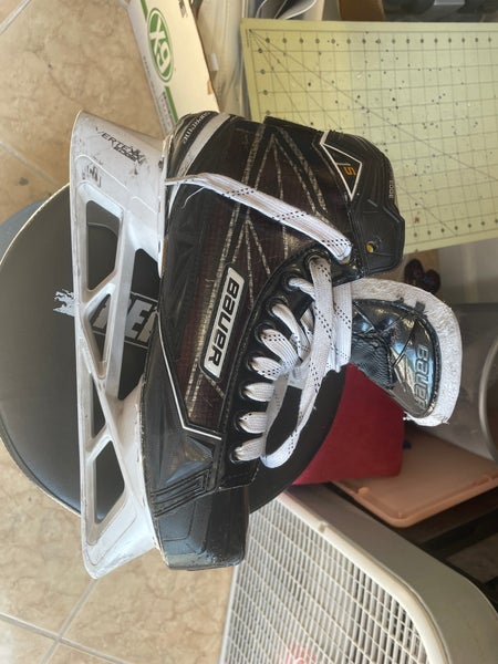 Used Bauer Extra Wide Width Size 9.5 Supreme 1S Hockey Goalie Skates