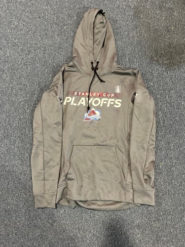 New Fanatics Gray Colorado Avalanche Team Issued 2022 Playoffs Hoodie S & XL