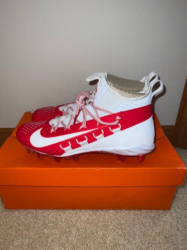 Nike Alpha Huarache 6 Elite Lacrosse Cleat (Red New Size 10)