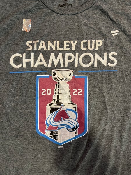 New Gray Fanatics Colorado Avalanche 2022 Stanley Cup Champions T Shirt