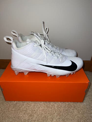 Nike Alpha Huarache 6 Pro Cleats (White Used Size 10)