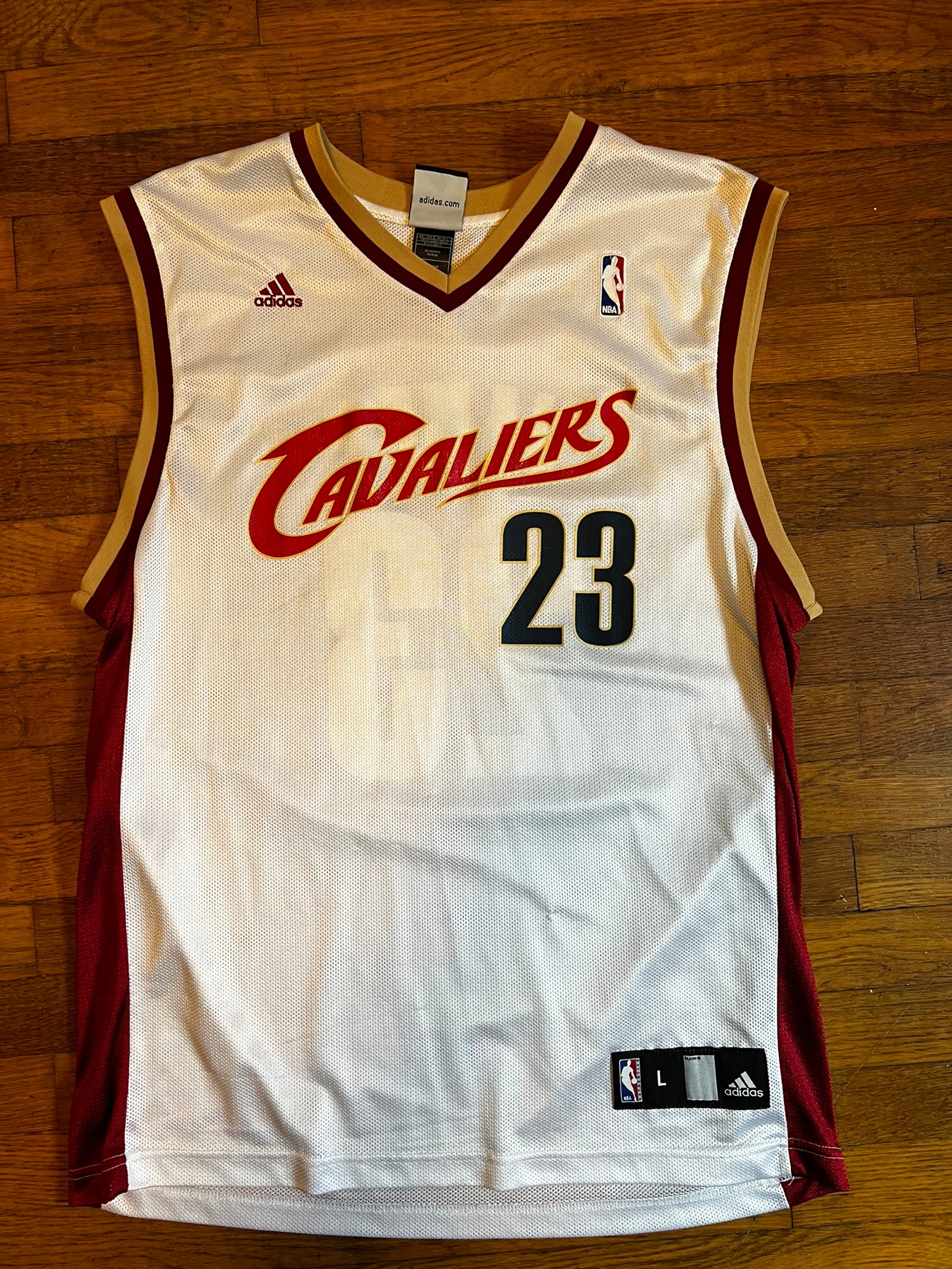 Preowned adidas NBA Miami Heat #6 Lebron James Jersey Size Large R1