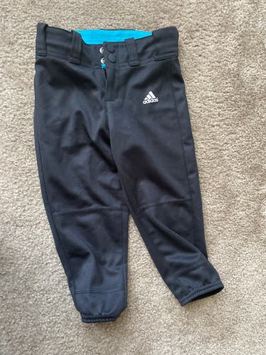 Black Adidas Girls Softball Pants XS
