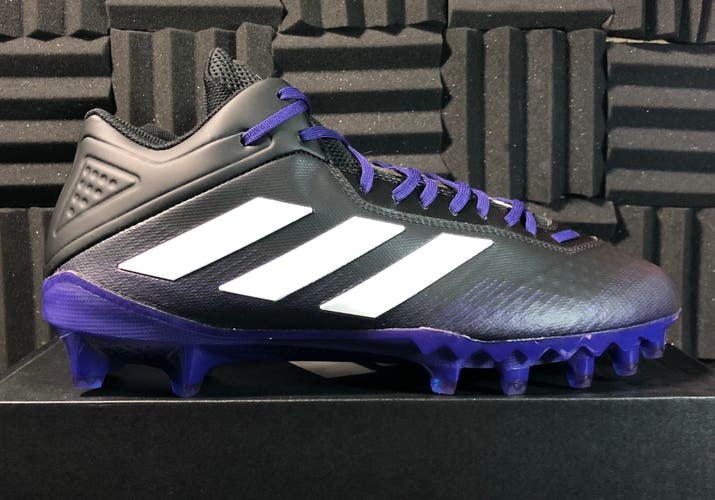 Adidas SM Freak Mid Football Cleats Black Purple FX6593 Men's size 12.5