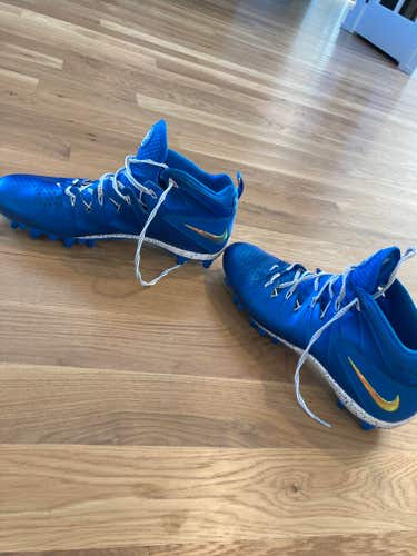 Johns Hopkins Lacrosse Issued Nike Huarache 4's - Blue Adult Used Men's Size 12.5