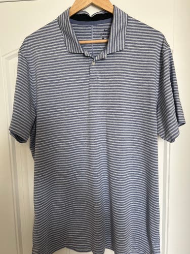 Large Nike Tiger Woods Vapor Striped Dri-Fit Polo Shirt - Purple