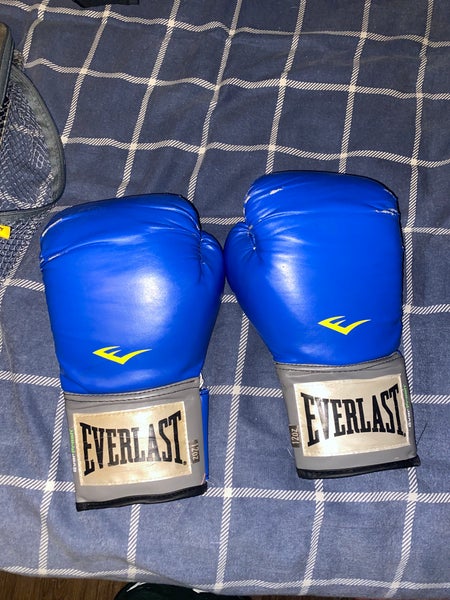 Everlast Laceless Training Gloves 12 oz. Blue White Boxing Gloves