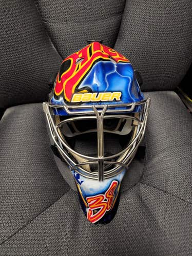 Oscar Dansk Game Worn and Signed Bauer Goalie Mask