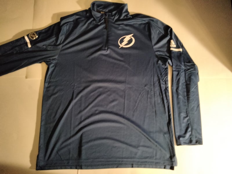 NHL Tampa Bay Lightning Blue XL adidas 1/4 zip pullover Shirt