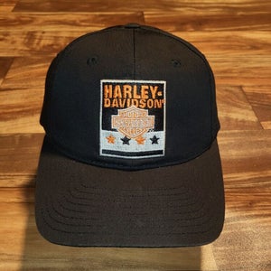 Vintage 2000s Harley Davidson Annco Motorcycle Hat Black Dome Vtg Snapback Cap
