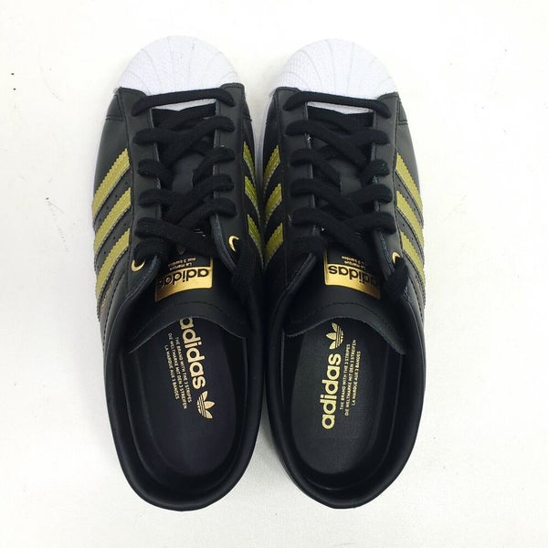 Adidas Shoes Superstar Mule Black Gold Sandals Size On | SidelineSwap
