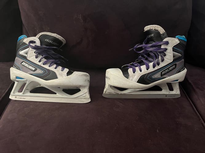 Junior Used Bauer Reactor 5000 Hockey Goalie Skates Regular Width Size 5