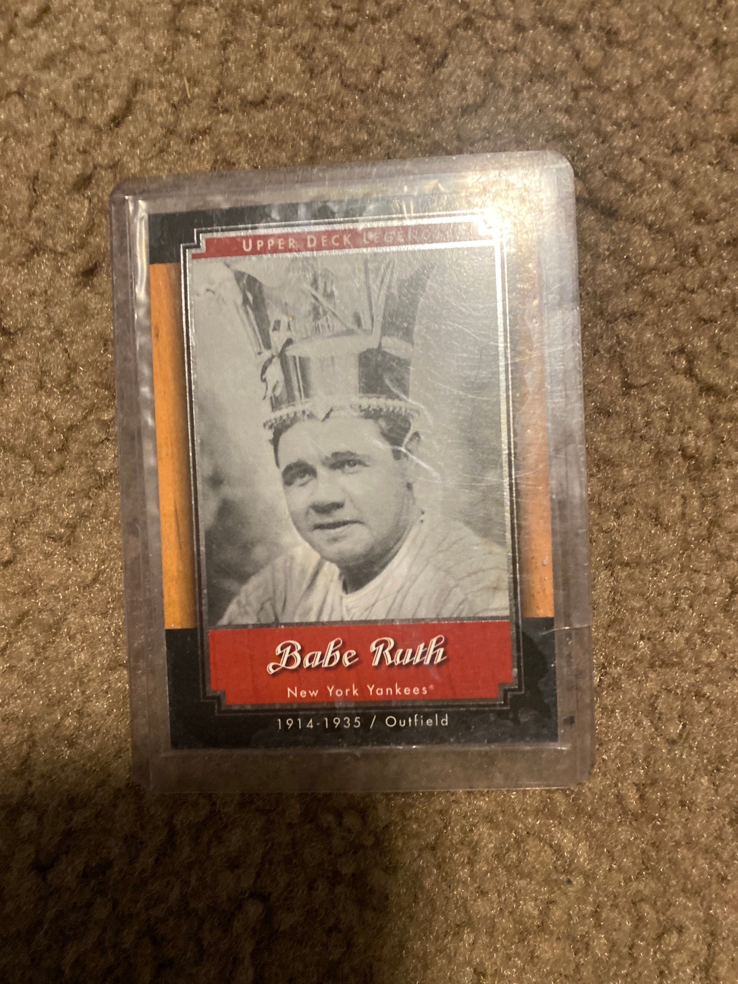 Lot Detail - Babe Ruth 2001 Upper Deck Limited Edition Game Used Bat Card