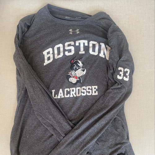 Boston University Men's Lacrosse Grey Long Sleeve Large
