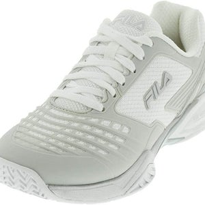 Fila Women's Axilus Energized Tennis Shoe, White/Metallic Silver,  Size (6.0)