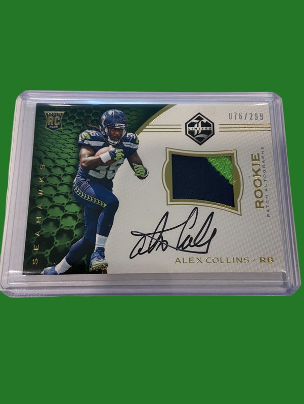 NFL Alex Collins Seattle Seahawks 2016 Panini Limited RC Jersey Patch Auto Card #76/299