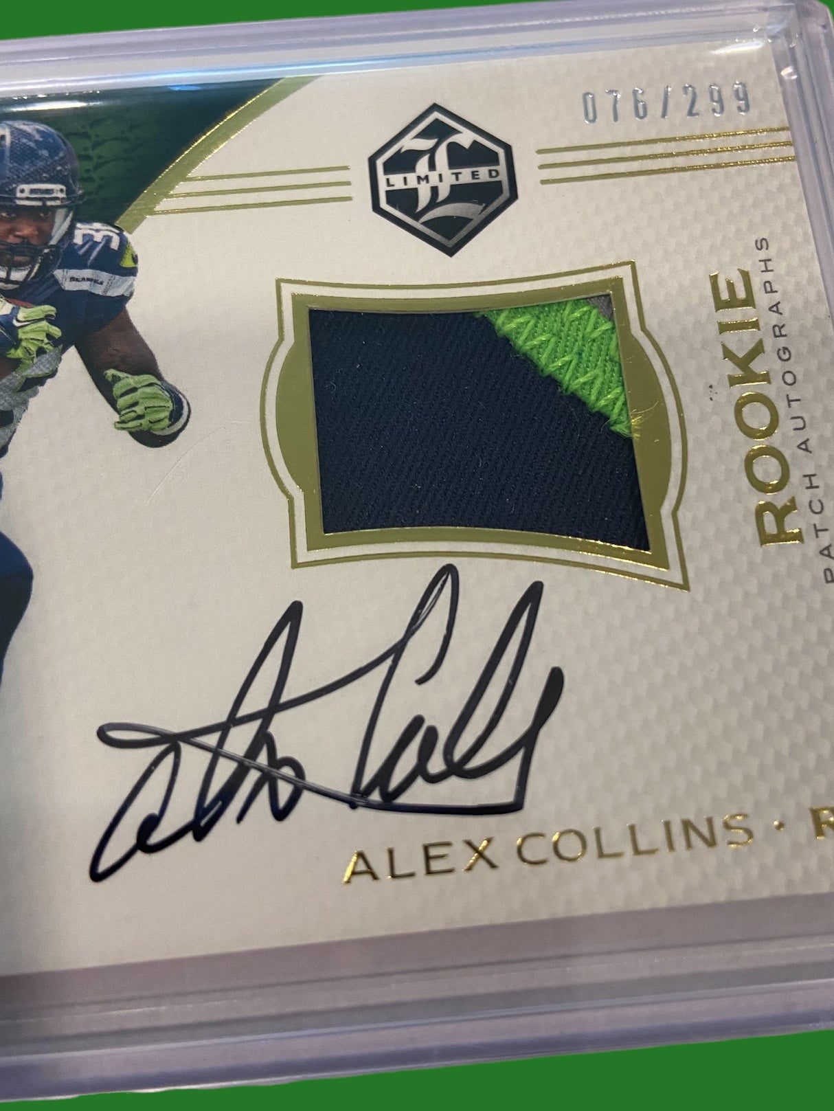 : 2016 Optic O Alex Collins Seahawks Game Used Jersey