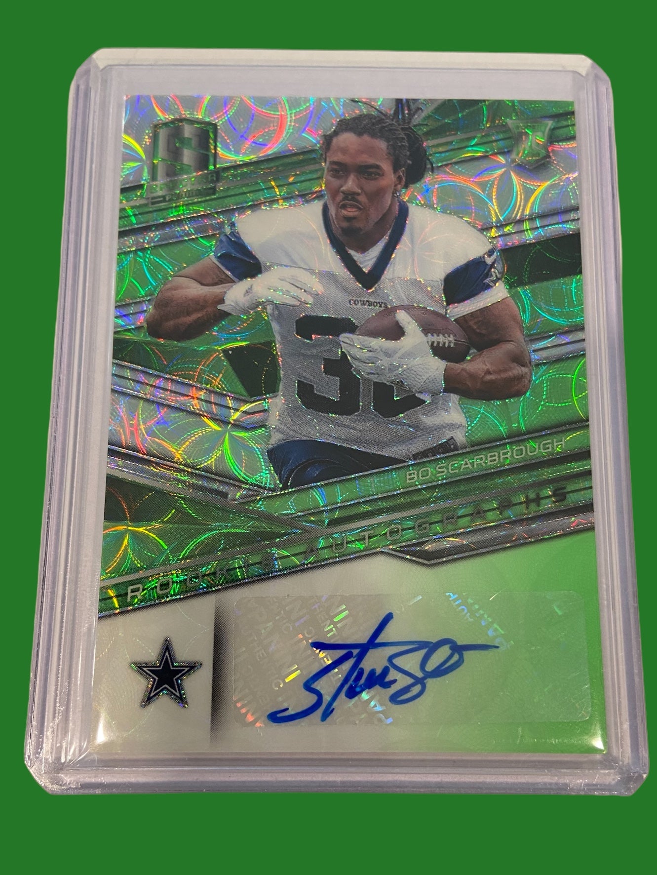 NFL Bo Scarbrough Dallas Cowboys 2018 Panini Spectra RC Auto Card #95/99