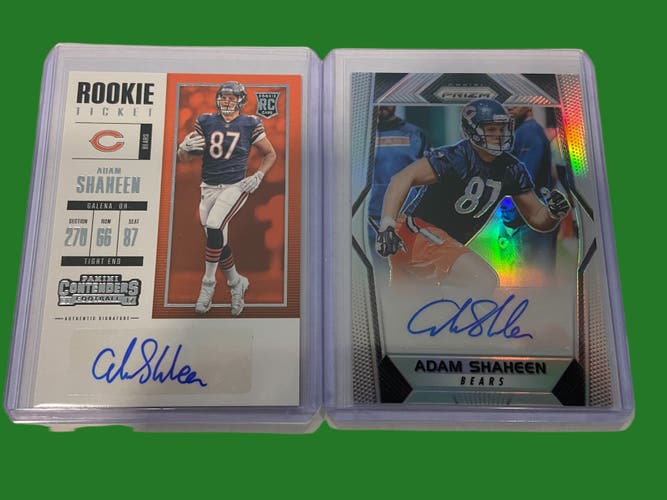 NFL Adam Shaheen Chicago Bears 2017 Panini Contenders Rookie Ticket & Prizm RC Auto Card Lot