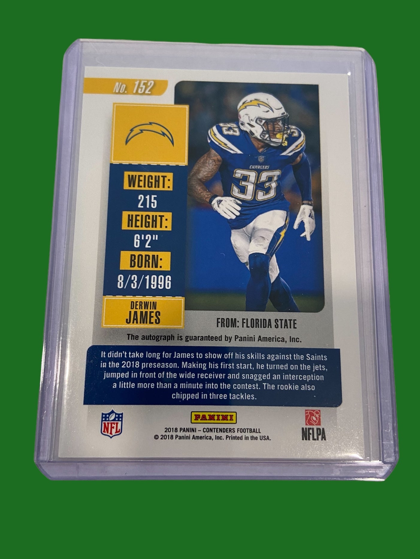 NFL Auction  NFL - Chargers Derwin James Signed Jersey Size 40