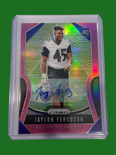 NFL Jaylon Ferguson Baltimore Ravens 2019 Panini Prizm RC Auto Card