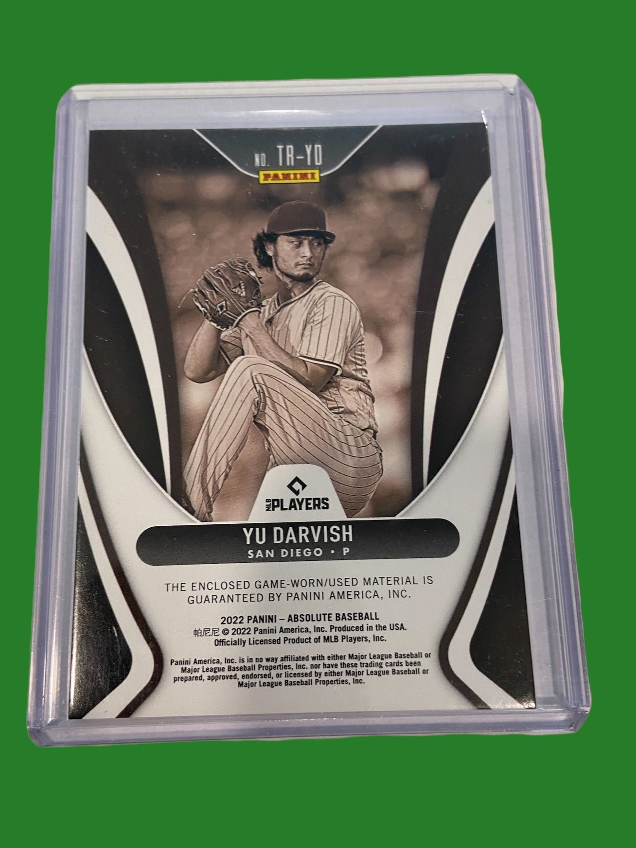MLB Yu Darvish San Diego Padres Panini Absolute Threads Baseball Game Used  / Worn Jersey Card
